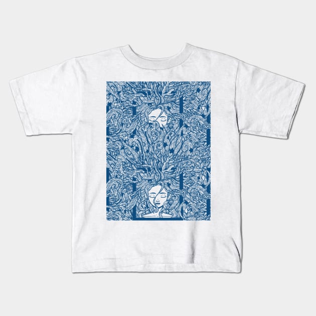 Ocean Wave Personification Kids T-Shirt by zarya_kiqo